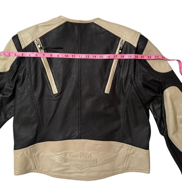 Harley Davidson Women's Cream White & Black Leather Jacket 97002-14W Size Large - Picture 8 of 13